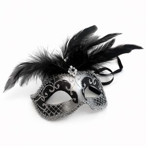 Unbranded • Elegant Venetian-Style Masquerade Mask in Black and Silver